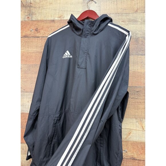 Adidas Men Tango Windbreaker Hood Jacket Black White Hooded Large - Picture 3 of 7